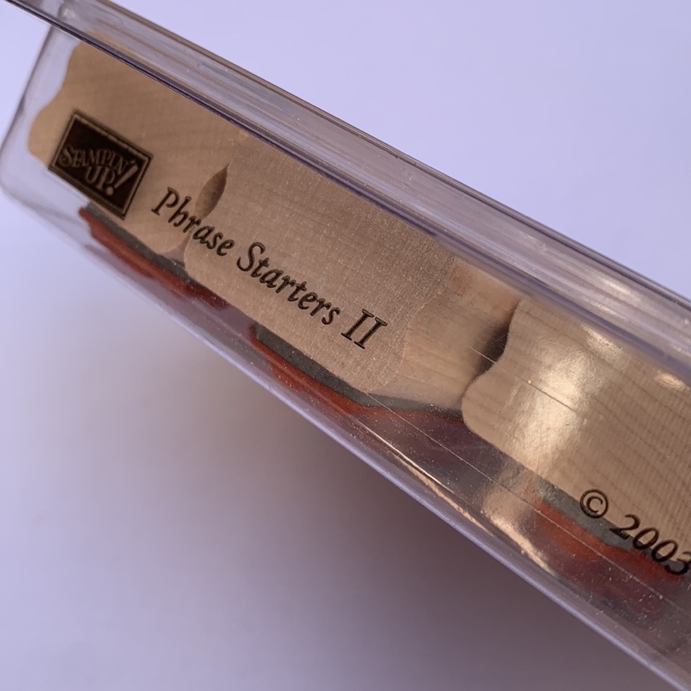 Stampin' Up PHRASE STARTERS II Mounted Wood Stamp Set RETIRED - Picture 3 of 3